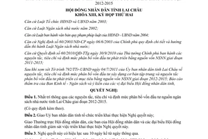 Nghị quyết 20/2011/NQ-HĐND thông qua nguyên tắc tiêu chí định mức phân bổ vốn