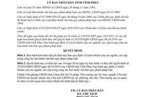 Quyết định 29/2011/QĐ-UBND trách nhiệm các ngành các cấp ban hành văn pháp luật