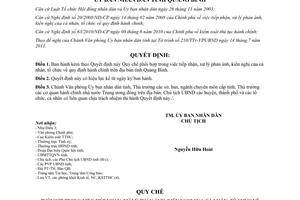 Quyết định 1680/QĐ-UBND 2011 phối hợp tiếp nhận xử lý kiến nghị quy định hành chính Quảng Bình