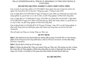 Quyết định 1617/QĐ-BNN-TCTS  hướng dẫn áp dụng VietGAP