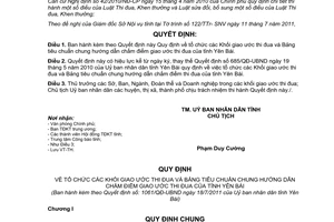 Quyết định 1061/QĐ-UBND năm 2011 Quy định tổ chức Khối giao ước thi đua