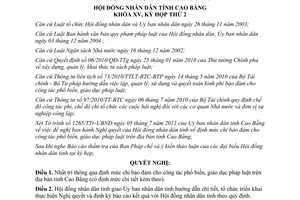 Nghị quyết 66/2011/NQ-HĐND mức chi bảo đảm công tác phổ biến giáo dục pháp luật