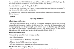 Thông tư 27/2011/TT-BCT  trình tự, thủ tục điều tra và xử phạt vi phạm