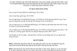 Quyết định 20/2011/QĐ-UBND thành lập Quỹ hỗ trợ đào tạo dạy nghề người dân bị thu hồi đất Hà Tĩnh