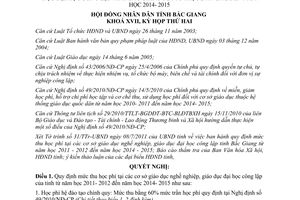 Nghị quyết 19/2011/NQ-HĐND mức thu học phí tại các cơ sở giáo dục nghề nghiệp