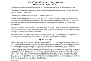 Nghị quyết 23/2011/NQ-HĐND về lệ phí đăng ký giao dịch bảo đảm và phí cung cấp t