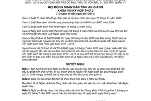 Nghị quyết 06/2011/NQ-HĐND định mức phân bổ vốn đầu tư An Giang