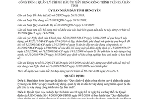 Quyết định 18/2011/QĐ-UBND Quy định phân công nhiệm vụ và phân cấp quản lý