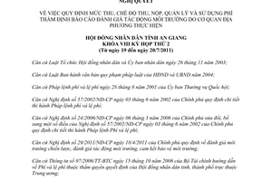 Nghị quyết số 04/2011/NQ-HĐND phí thẩm định báo cáo đánh giá tác động môi trường