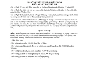 Nghị quyết 20/2011/NQ-HĐND thành lập ban hành mức đóng góp Quỹ Quốc phòng