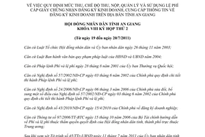 Nghị quyết 03/2011/NQ-HĐND thu nộp quản lý lệ phí cấp giấy chứng nhận đăng ký kinh doanh An Giang