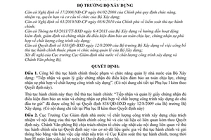 Quyết định 730/QĐ-BXD công bố thủ tục hành chính