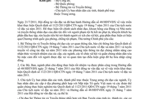 Công điện 1206/CĐ-TTG  đặc xá năm 2011