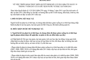 Hướng dẫn 48/HDTVDX thực hiện Quyết định 1123/2011/QĐ-CTN đặc xá
