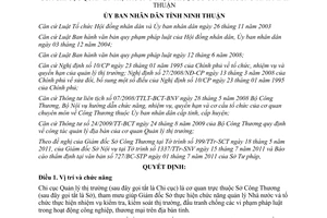 Quyết định 30/2011/QĐ-UBND quyền hạn cơ cấu tổ chức chi cục quản lý thị trường