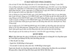 Quyết định 35/2011/QĐ-UBND phí tham quan Vườn Quốc gia Bi Doup