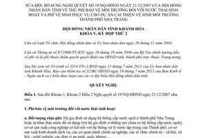 Nghị quyết 11/2011/NQ-HĐND sửa đổi Nghị quyết 19/NQ-HĐND phí bảo vệ môi trường