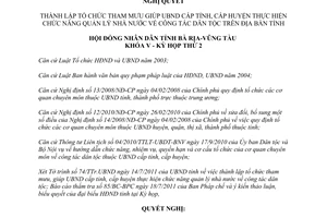 Nghị quyết 33/2011/NQ-HĐND thành lập tổ chức tham mưu giúp Ủy ban nhân dân