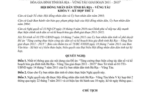 Nghị quyết 29/2011/NQ-HĐND công tác dân số kế hoạch hóa gia đình tỉnh Bà Rịa