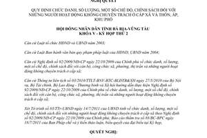 Nghị quyết 34/2011/NQ-HĐND chức danh, số lượng, chế độ, chính sách