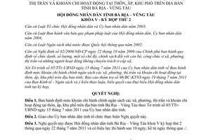 Nghị quyết 23/2011/NQ-HĐND định mức khoán chi hành chính ngân sách các xã