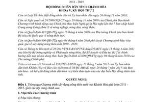 Nghị quyết 21/NQ-HĐND năm 2011 Chương trình xây dựng nông thôn mới