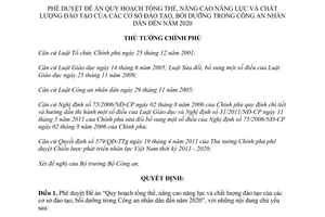 Quyết định 1229/QĐ-TTg  phê duyệt Đề án Quy hoạch tổng thể, nâng cao năng lực