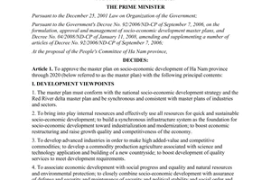 Decision No. 1226/QD-TTg approving the master plan on socio-economic development