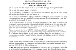 Nghị quyết 16/2011/NQ-HĐND đề án tổ chức lực lượng dân quân trực Quảng Ngãi
