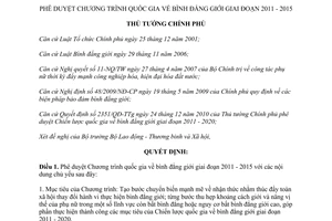 Quyết định 1241/QĐ-TTg phê duyệt Chương trình quốc gia bình đẳng giới