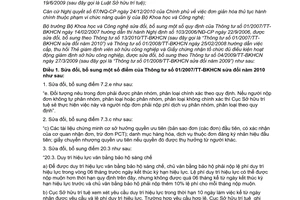 Thông tư  18/2011/BKHCN-SHTT sửa đổi Thông tư 01/2007/TT-BKHCN