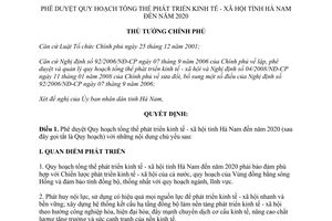 Quyết định 1226/QĐ-TTg phê duyệt Quy hoạch tổng thể phát triển kinh tế