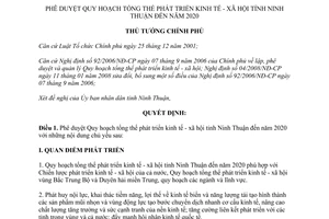 Quyết định 1222/QĐ-TTg  phê duyệt Quy hoạch tổng thể phát triển kinh tế xã hội