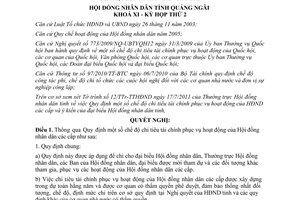 Nghị quyết 20/2011/NQ-HĐND Quy định một số chế độ chi tiêu tài chính phục vụ