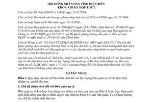 Nghị quyết 246/2011/NQ-HĐND chính sách đối với lực lượng dân quân tỉnh Điện Biên