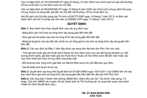 Quyết định 1153/2011/QĐ-UBND  đơn giá nhà và công trình xây dựng gắn liền