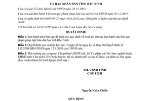 Quyết định 86/2011/QĐ-UBND trình tự thủ tục ban hành văn bản quy phạm pháp luật Bắc Ninh