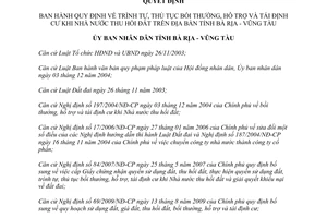 Quyết định 32/2011/QĐ-UBND trình tự, thủ tục bồi thường, hỗ trợ và tái định cư