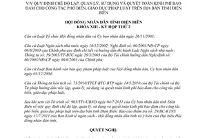 Nghị quyết 240/2011/NQ-HĐND lập quản lý sử dụng quyết toán kinh phí giáo dục pháp luật Điện Biên