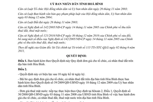 Quyết định 17/2011/QĐ-UBND định đơn giá cho tổ chức, cá nhân thuê đất