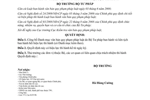 Quyết định 1260/QĐ-BTP Danh mục văn bản quy phạm pháp luật hết hiệu lực