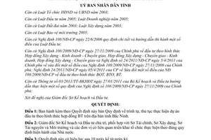 Quyết định 87/2011/QĐ-UBND trình tự, thủ tục thực hiện dự án đầu tư