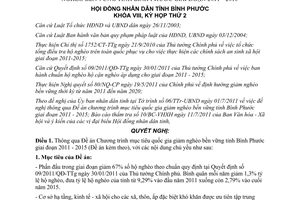 Nghị quyết 06/2011/NQ-HĐND mục tiêu quốc gia giảm nghèo bền vững tỉnh Bình Phước