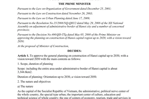 Decision No. 1259/QD-TTg approving the general planning on construction of Hanoi