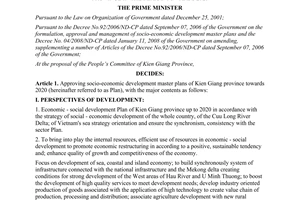 Decision No. 1255/QD-TTg approving socio-economic development master plans