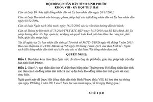 Nghị quyết số 05/2011/NQ-HĐND mức chi phổ biến giáo dục pháp luật Bình Phước