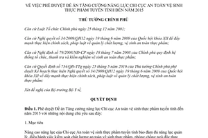 Quyết định 1256/QĐ-TTg phê duyệt Đề án Tăng cường năng lực Chi cục