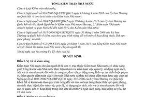 Quyết định 973/QĐ-KTNN chức năng nhiệm vụ quyền hạn Kiểm toán Nhà nước