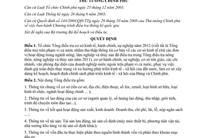 Quyết định 1271/QĐ-TTg năm 2011 về tổ chức Tổng điều tra cơ sở kinh tế, hành chí
