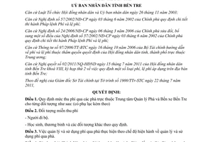 Quyết định 17/2011/QĐ-UBND phí qua phà trực thuộc Trung tâm Quản lý Phà